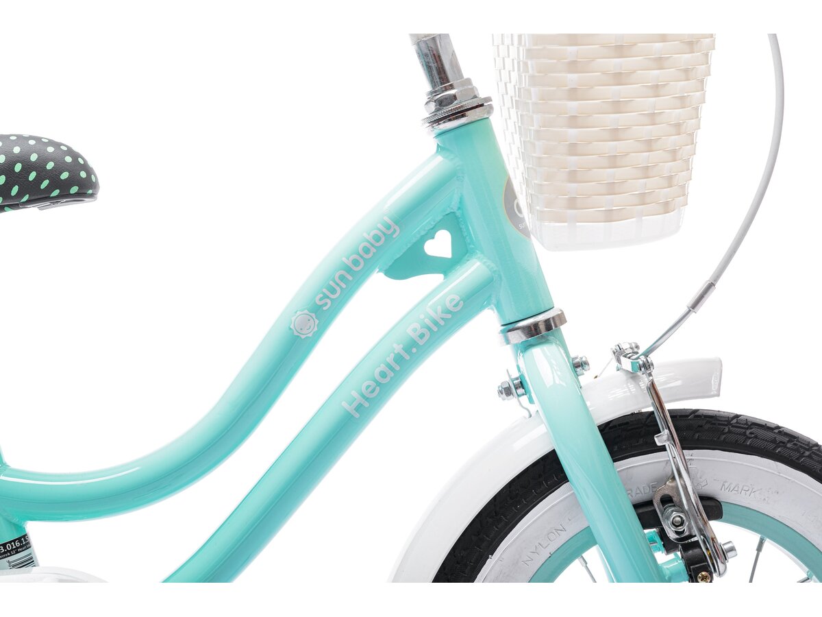 Rower dziecięcy SUN BABY Heart Bike 16 cali dla dziewczynki Miętowy