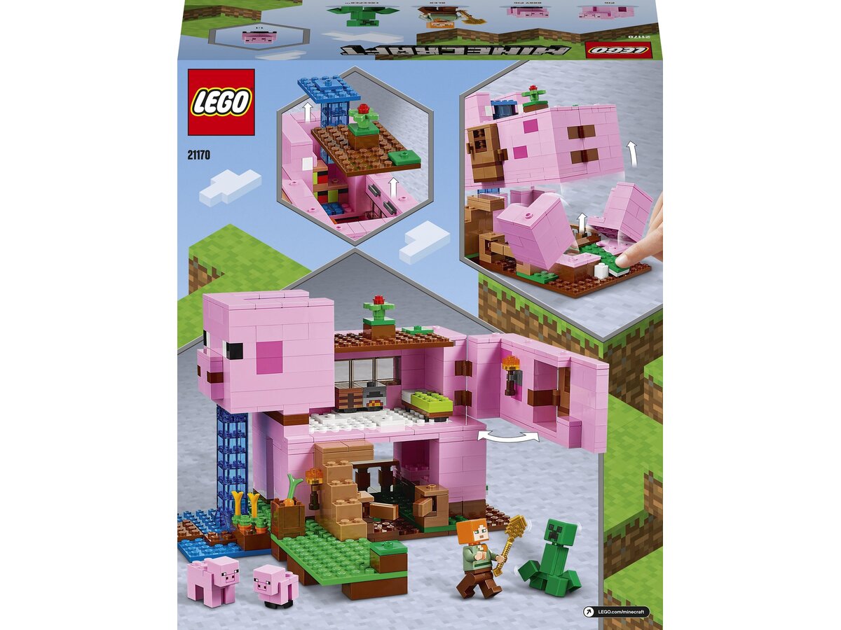LEGO 21170 Minecraft Dom w kształcie świni cena, opinie, dane ...