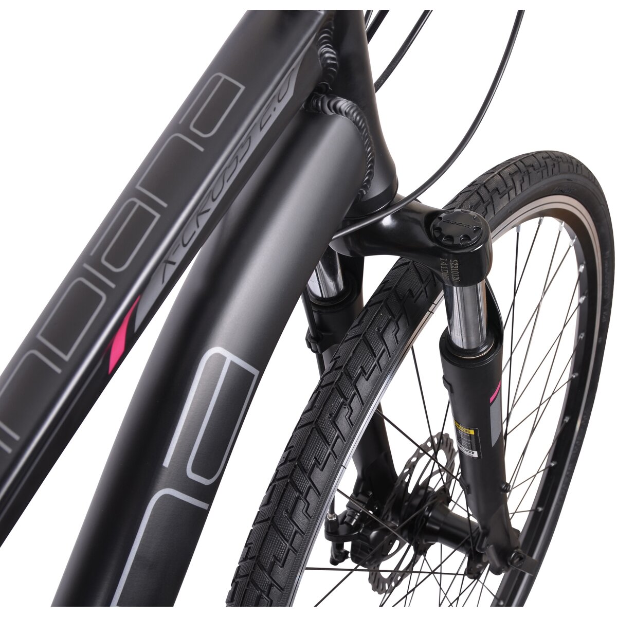 Rower crossowy INDIANA XCross 2.0 D21 damski Czarnofuksjowoszary