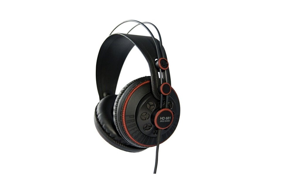 Słuchawki nauszne SUPERLUX HD681 Czarno czerwony Wysoka jakość dźwięku wygodna nauszna konstrukcja