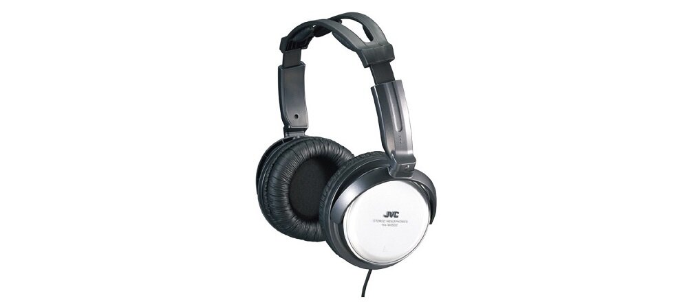 Słuchawki nauszne JVC HA-RX500-E Czarno-biały widok skos