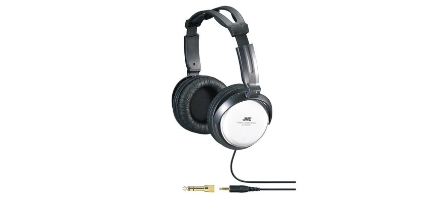 Słuchawki nauszne JVC HA-RX500-E Czarno-biały widok przewód