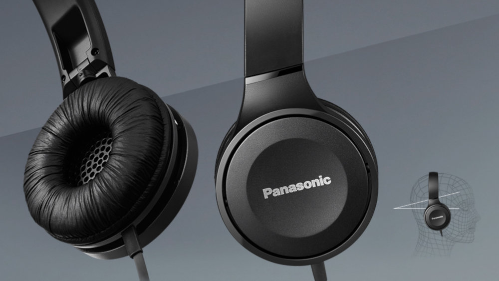 Słuchawki Nauszne PANASONIC RP-HF100ME Czarny - Składana Konstrukcja