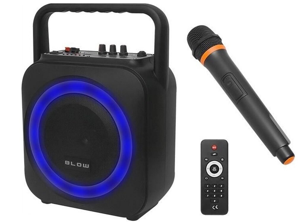 Głośnik mobilny BLOW BT-800 Czarny Dźwięk wymiary zasilanie wygląd Nowoczesny design Efekty świetlne Bluetooth Funkcja karaoke