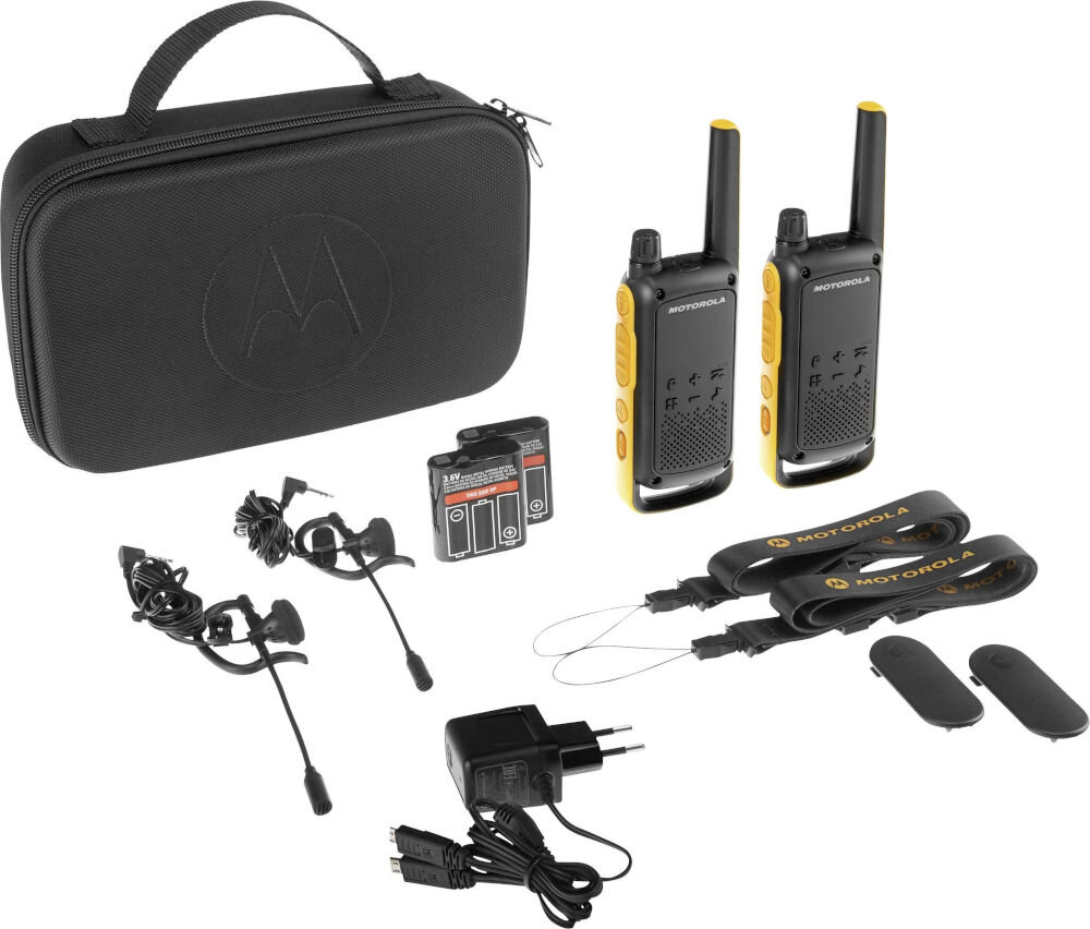 Radiotelefon MOTOROLA Talkabout T82 EXTREME radiotelefony, zaczepy, akumulatory, słuchawki, ładowarka 2x micro-usb