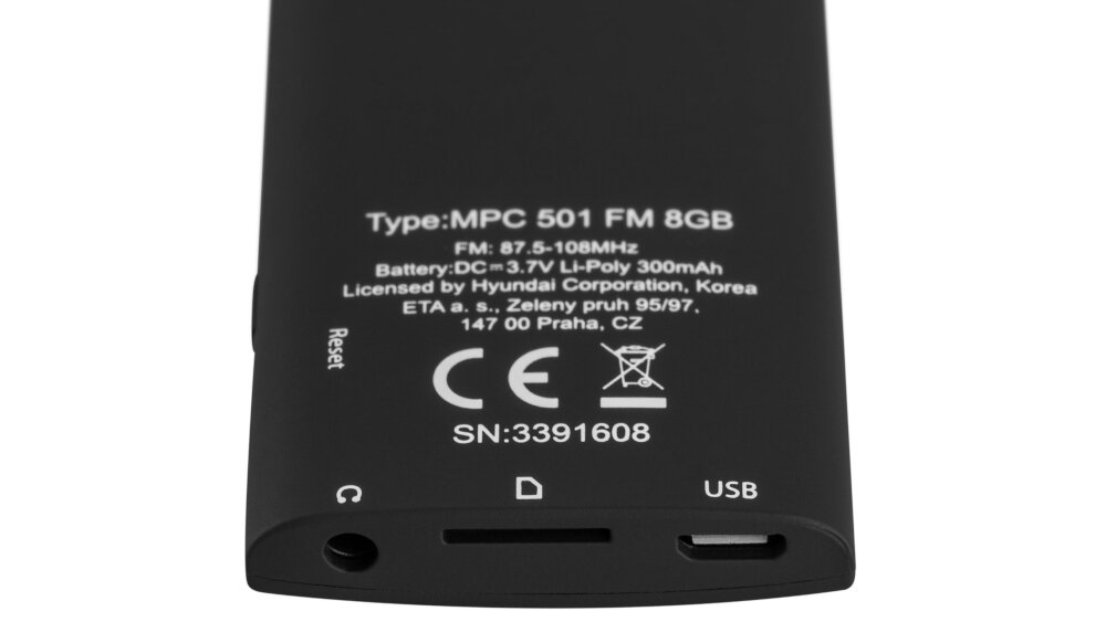 Odtwarzacz MP3 HYUNDAI MPC501GB8FMB Czarny - Bateria