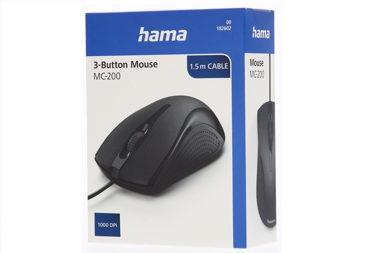 Precyzja w zasięgu ręki sensor optyczny 1200 dpi mysz MC-200 Hama