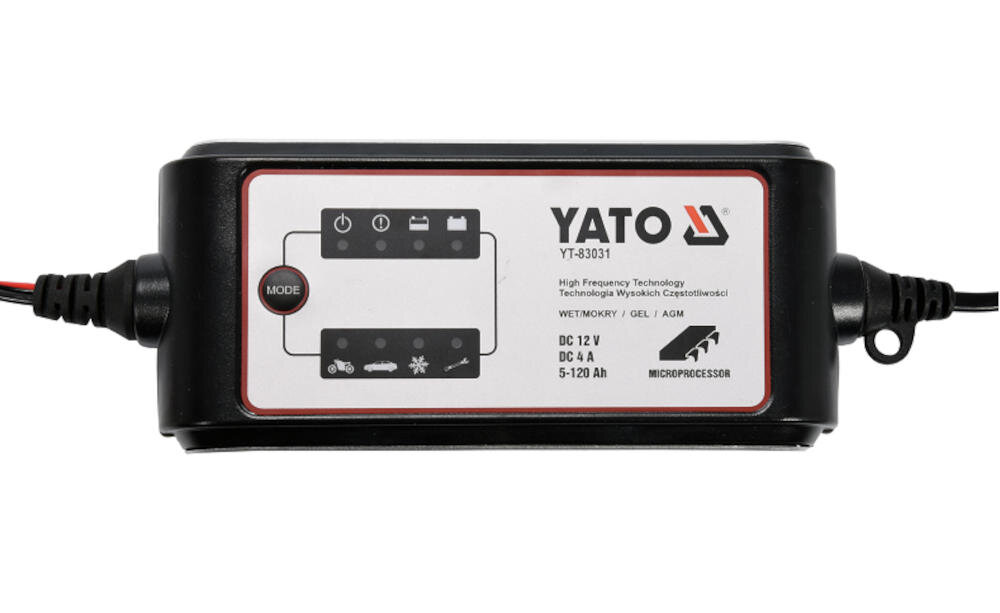 YATO YT-83031 prostownik ładowanie akumulator motocykl traktor samochód łódź podtrzymywanie napięcie tryb spoczynek
