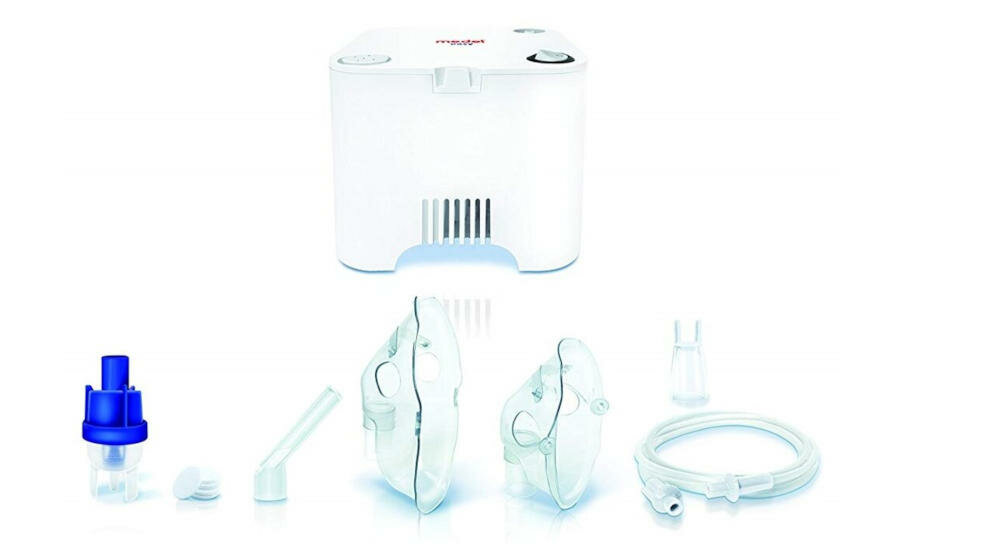 MEDEL-Easy inhalator nebulizator zestaw urządzenie maska dziecko dorosły ustnik irygator nos filtry torba instrukcja karta gwarancyjna