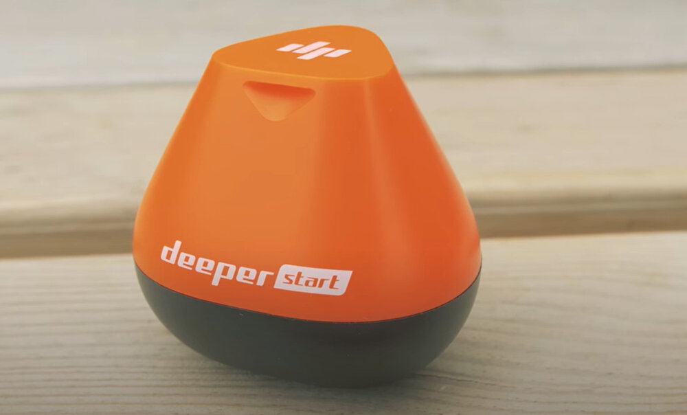 Echosonda wędkarska DEEPER Smart Sonar Start dla kazdego entuzjasty wedkarstwa lacznosc z aplikacja Wi-Fi duzy zasieg pomaranczowy kolor wbudowana dioda LED dobrze widoczna