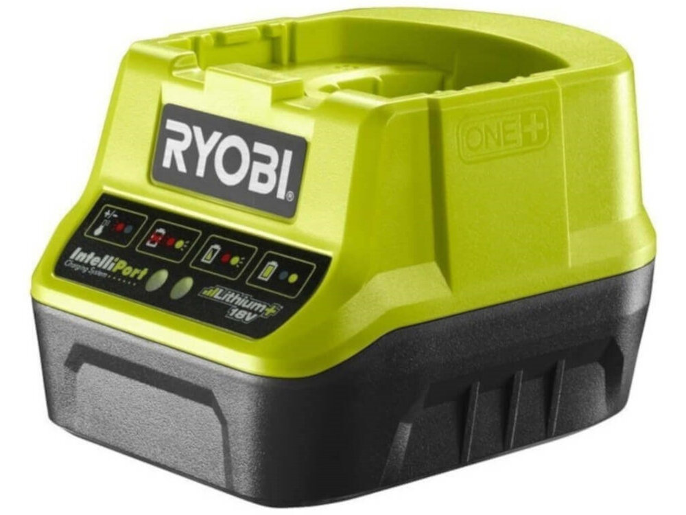 Ładowarka + akumulator RYOBI RC18120-150 ONE+ ładowarka inteligentny system monitoringu analizuje napięcie i temperaturę maksymalna trwałość wskaźniki diodowe