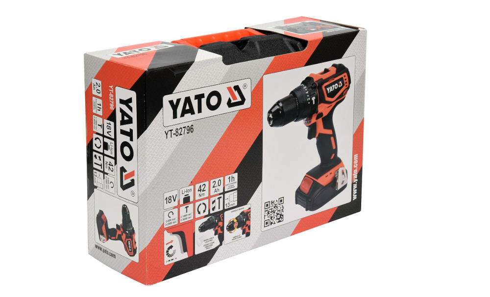 YATO-YT-82796 zestaw urządzenie akumulator ładowarka walizka instrukcja karta gwarancyjna