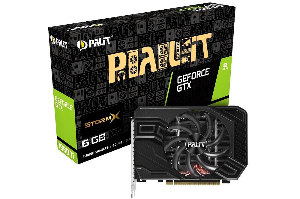 Karta graficzna PALIT GeForce GTX 1660 Ti StormX 6GB - wygląd ogólny opakowanie Nvidia Turing Full HD QHD Nvidia G-Sync