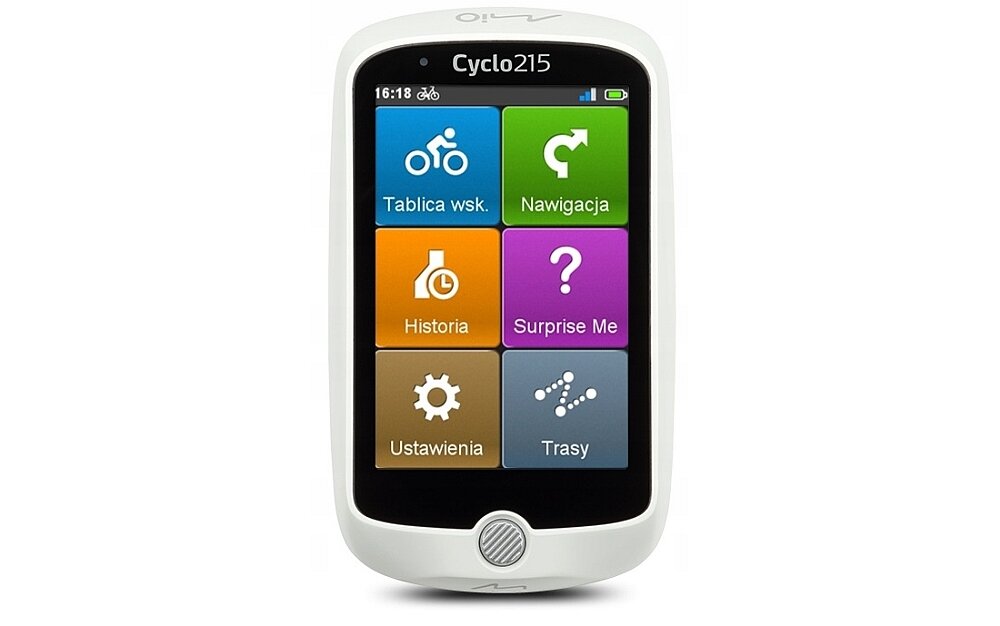 Nawigacja MIO Cyclo 215 HC  ekran gps mapy waga wymiary pamięć bateria uchwyt 