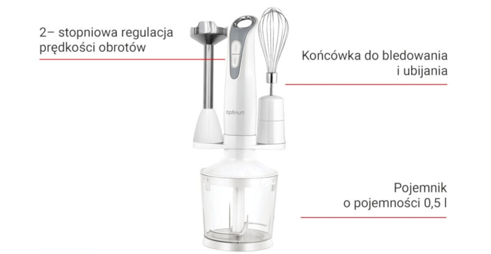 Blender OPTIMUM RK-1237 Biały kuchnia gospodarstwo domowe stal nierdzewna jakość zasilanie