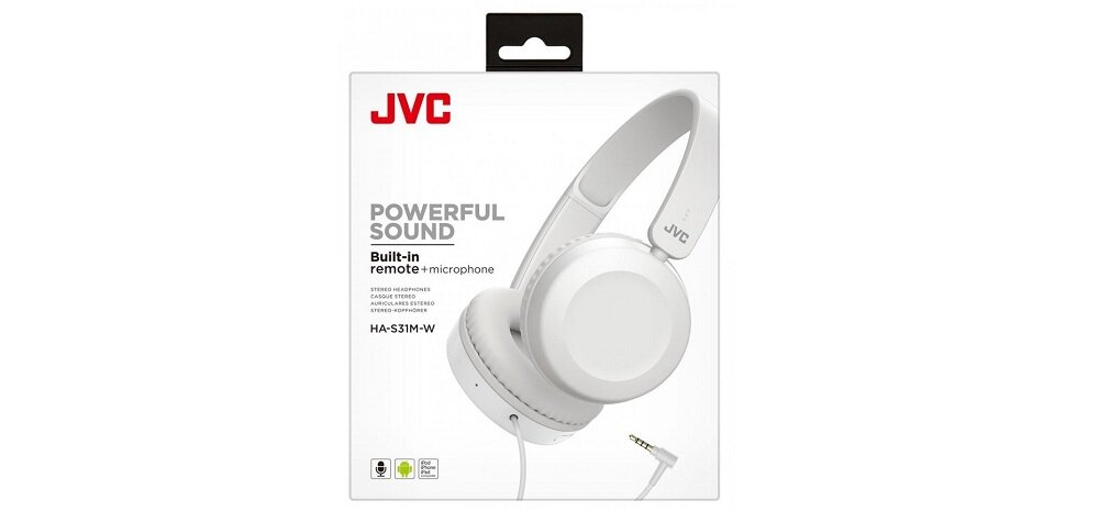 Słuchawki nauszne JVC HA-S31M-W-E Biały widok opakowanie