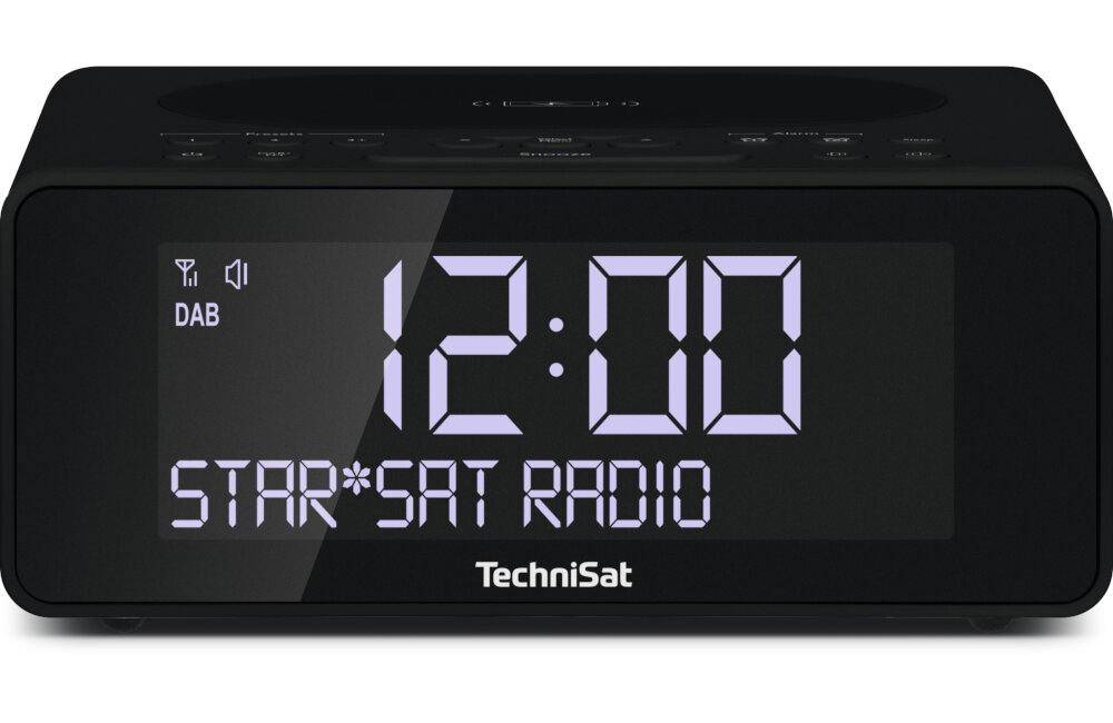 TECHNISAT DIGITRADIO 52 CZARNY RADIOBUDZIK czytelny wyświetlacz ekran podświetlanie czas budzenia stacje