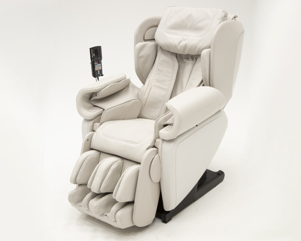 Fotel masujący SYNCA Kagra techniki masażu głowice powietrze czujniki panel sterujący masaż 4D zerowa grawitacja podnózek regulacja głośniki styl elegancja