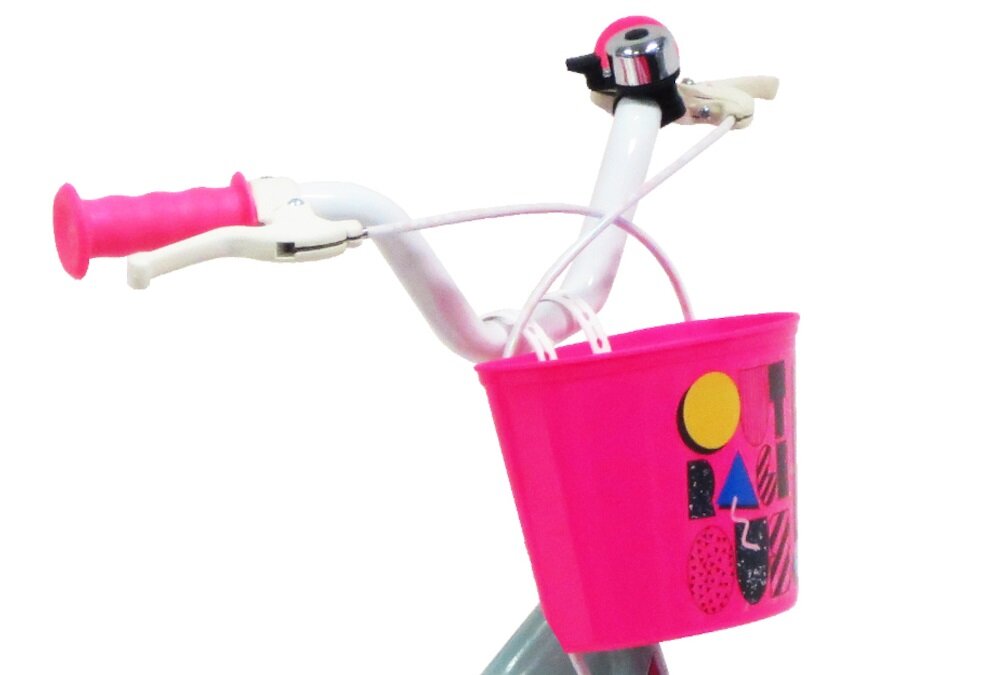 Rower dziecięcy DISNEY Lol Surprise 14 cali dla dziewczynki chwyty kierownicy dobrze wyprofilowane lepsza kontrola nad rowerkiem dzwonek przedni koszyk