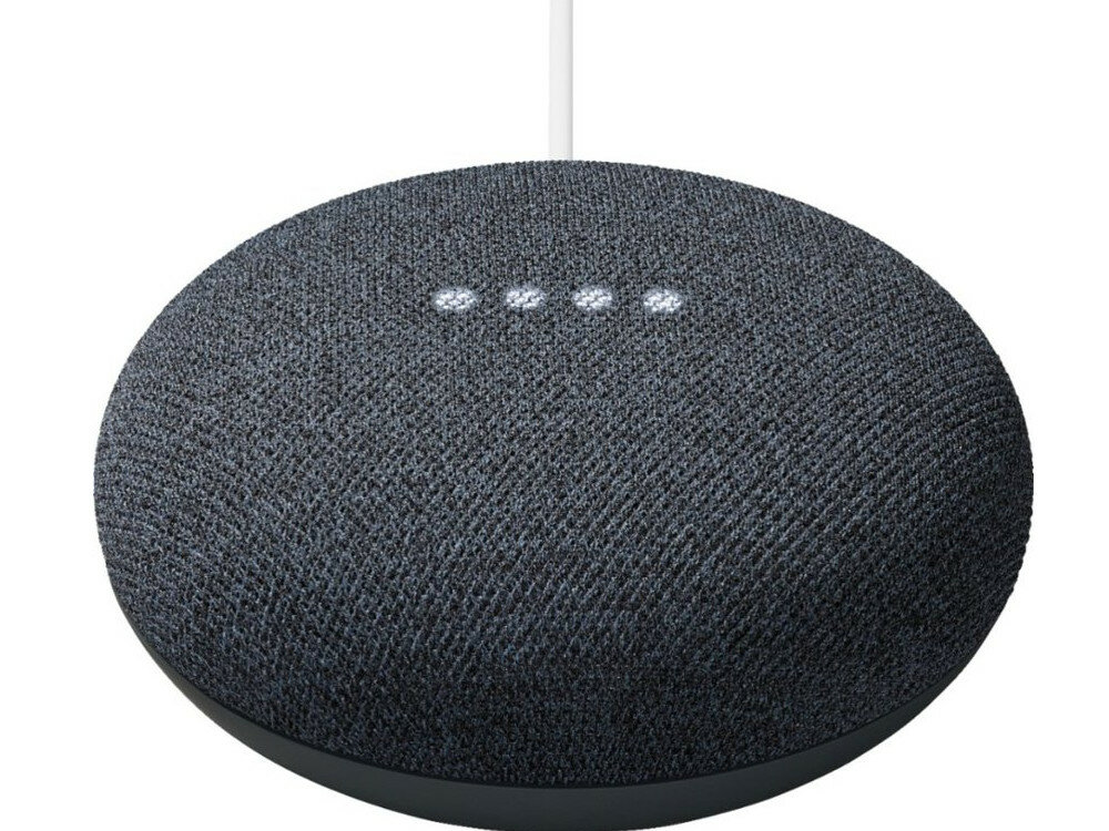 Głośnik mobilny GOOGLE Nest Mini Czarny wyglad front rozpoznawanie mowy
