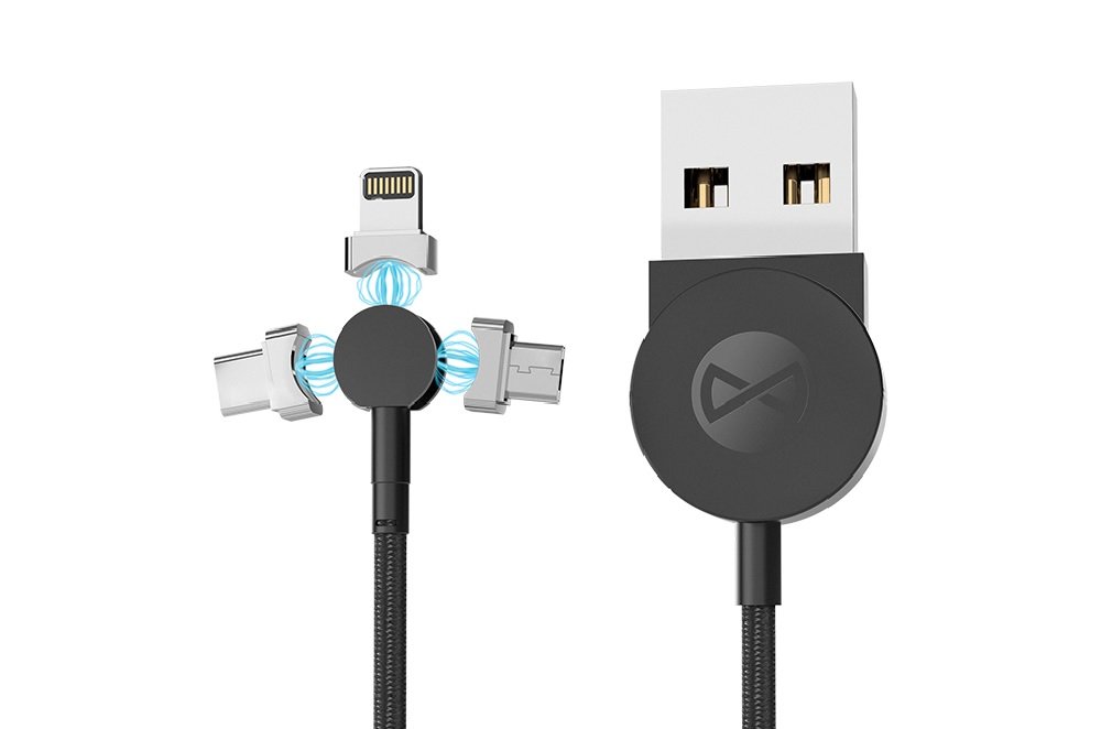 Kabel Forever Core 3MDC251B Micro USB USB typ C Lightning 3w1