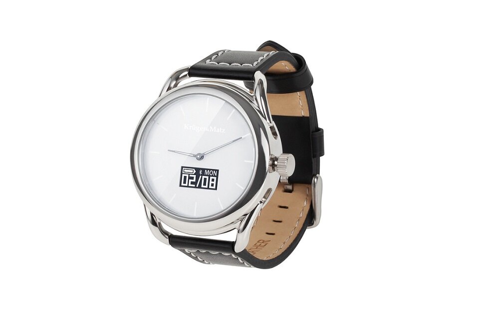 Smartwatch KRUGER MATZ Hybrid Srebrny wielofunkcyjne urządzenie elegancki funkcjonalny budzik