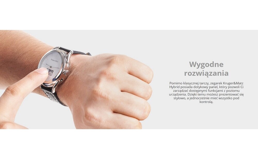 Smartwatch KRUGER MATZ Hybrid Srebrny Krokomierz