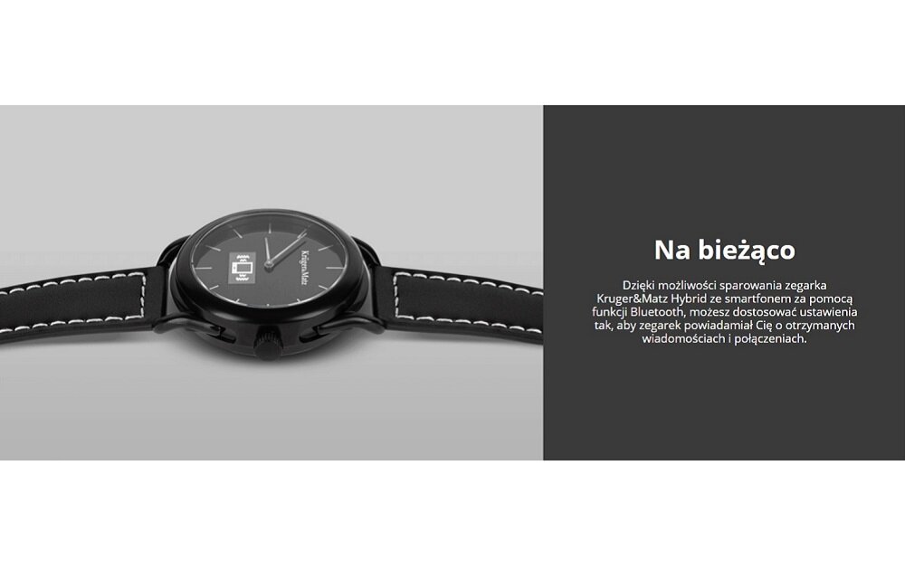 Smartwatch KRUGER MATZ Hybrid Srebrny Bluetooth powiadomienia