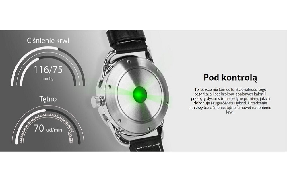Smartwatch KRUGER MATZ Hybrid Srebrny Pomiar tętna