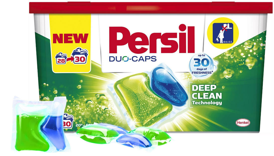 Kapsułki do prania PERSIL Duo Caps Regular 30 szt. latwo szybko technologia Persil Duo-Caps usuwa uporczywe plany nadaje praniu olsniewajaca czystosc
