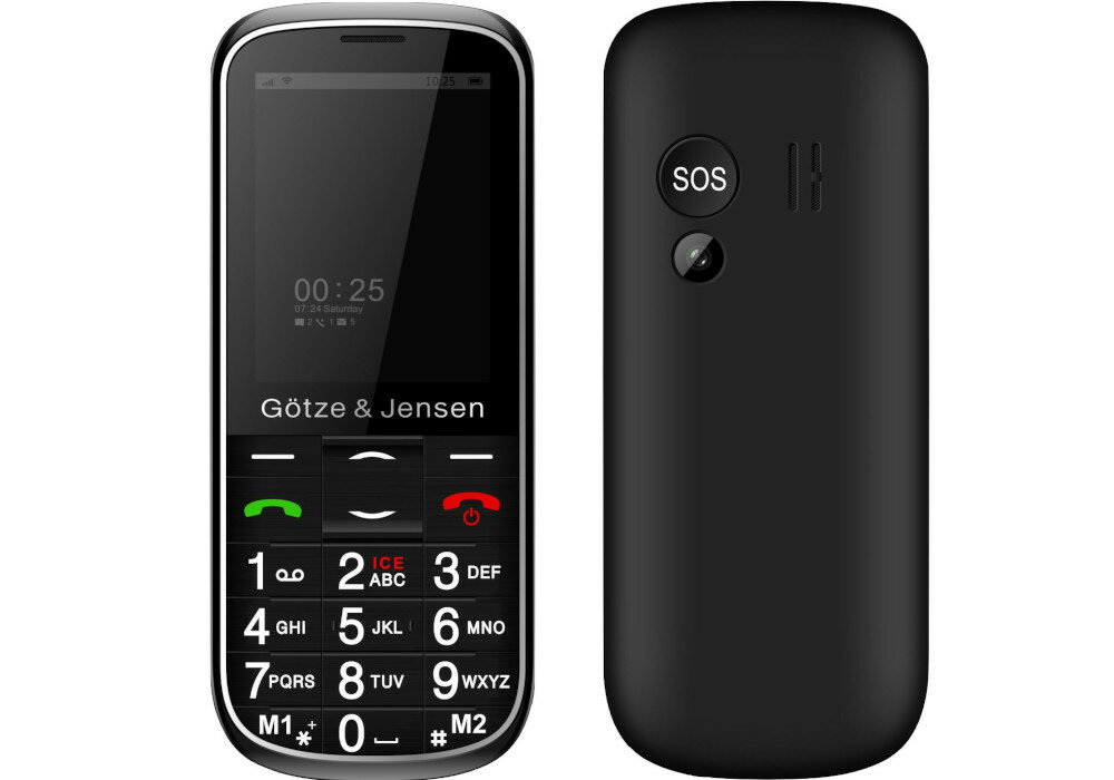 TELEFON GSM GOTZE & JENSEN GFE37 CZARNY wyglad front menu przyciski