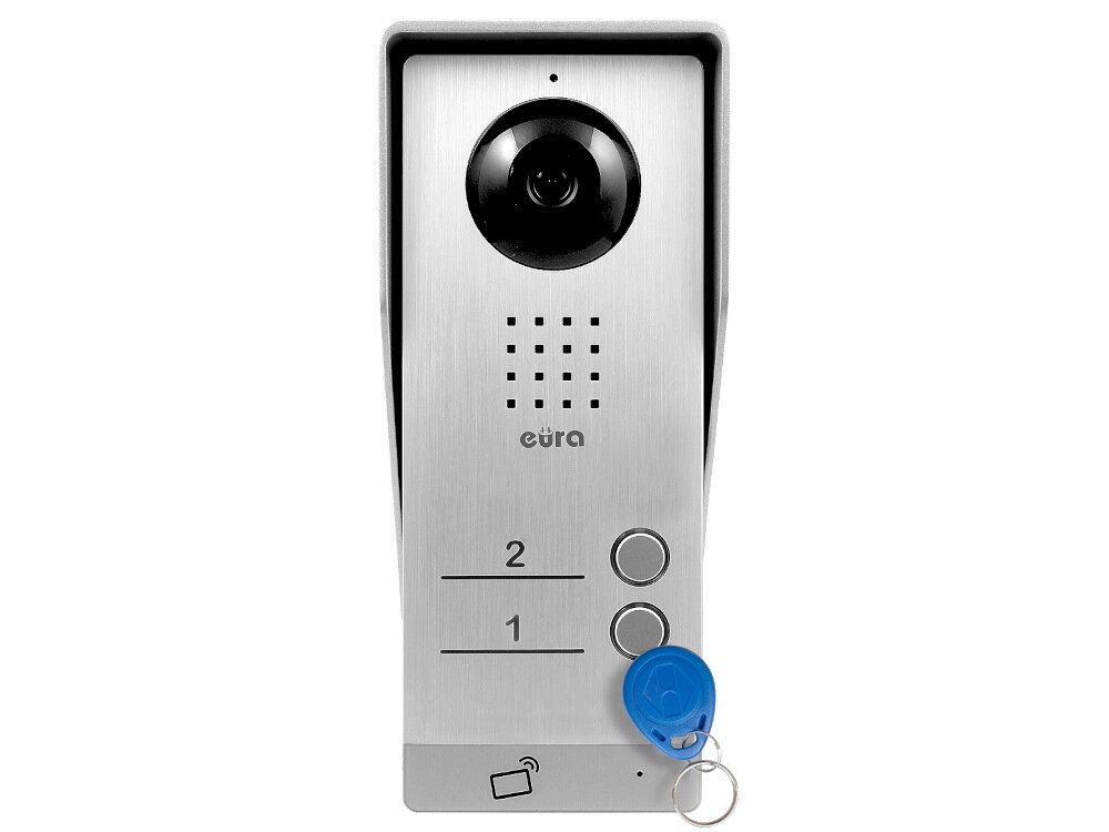 Kaseta zewnętrzna wideodomofonu EURA VDA-92A3 intuicyjne w obsłudze czytnik zbliżeniowy klucze breloki