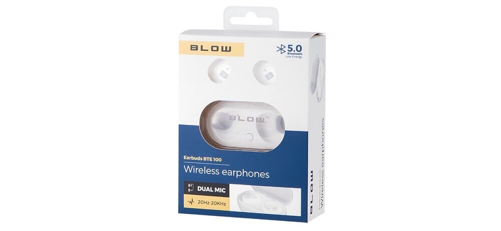 Słuchawki dokanałowe BLOW Earbuds BTE100 Biały opakowanie pudełko