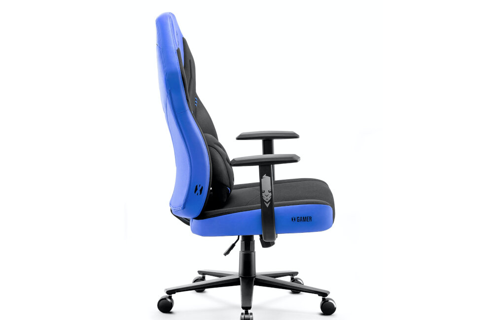 Fotel DIABLO CHAIRS X-Gamer 2.0 (L) czarno-niebieski ergonomia warunki pracy gry 