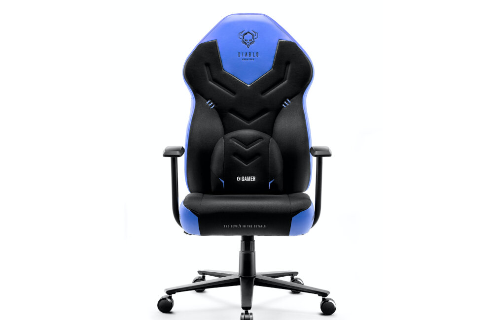 Fotel DIABLO CHAIRS X-Gamer 2.0 (L) czarno-niebieski wypełnienie pianka 