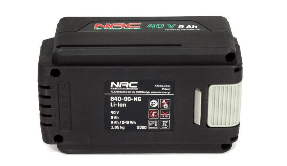 Akumulator NAC B40-90-NG napięcie 40V litowo-jonowego pojemność 9,0 Ah wiele godzin pracy cicha praca