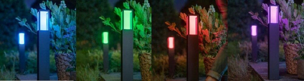 Lampa ogrodowa PHILIPS IMPRESS HUE wyjątkowy nastrój czerwienią zielenią  pastelowe barwy fiolet