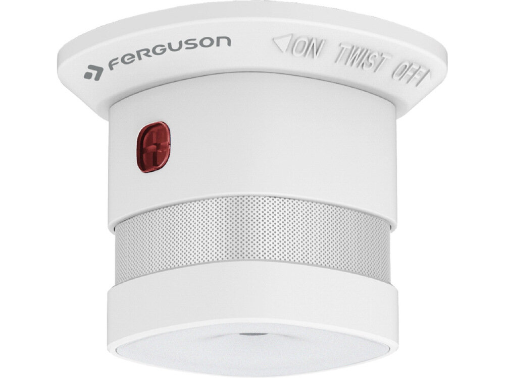 Czujnik dymu FERGUSON FS1SD do monitorowania poziomu dymu skuteczna ochrona czesc systemu FERGUSON Smart Home wymagana centrala Smart Gub FS1SH