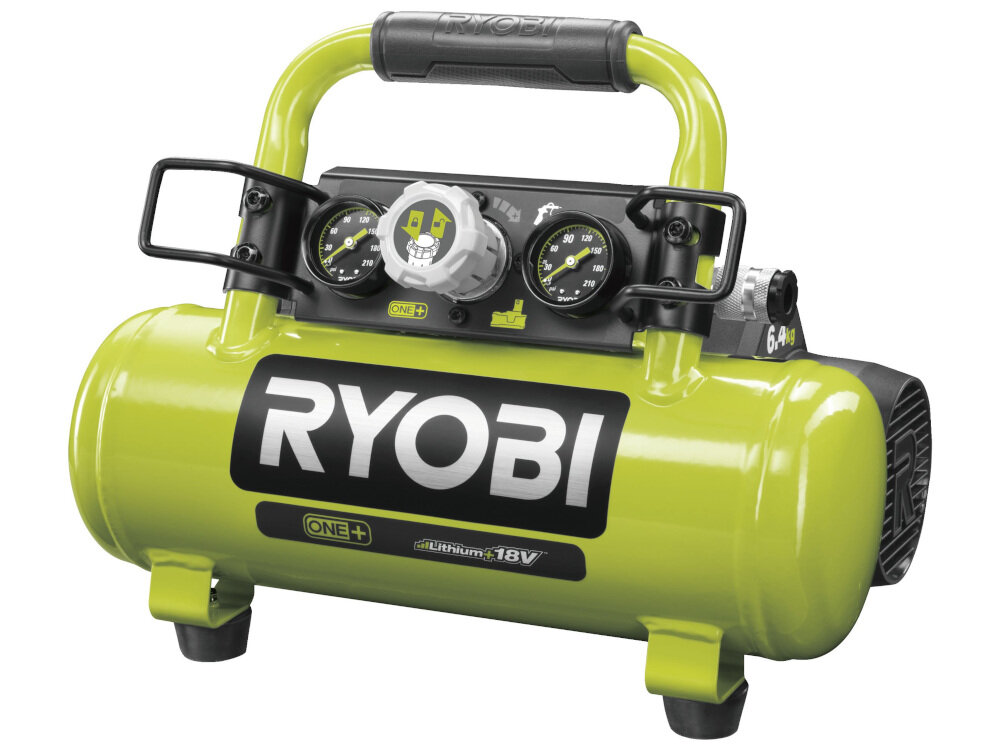 Kompresor RYOBI R18AC-0 narzędzie akumulatorowe na biwak dziłkę w profesjonalnych warsztatach przydomowych garażach wysoka wydajność ciśnienia