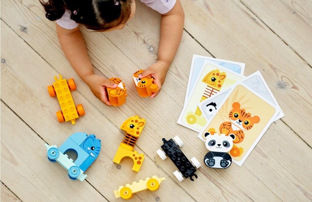 LEGO Duplo Pociąg ze zwierzątkami 10955 Karty do budowania z obrazkami