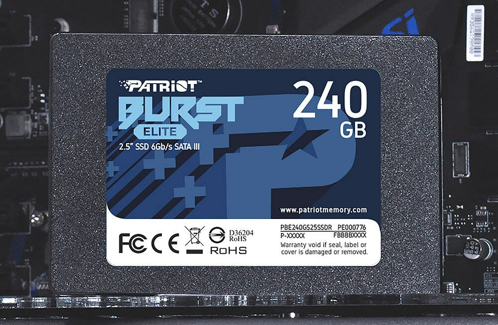 DYSK SSD PATRIOT BURST ELITE 240GB 2,5 SATA III - format 2.5 kompaktowe rozmiary 100 x 69 x 7 mm  niska waga 