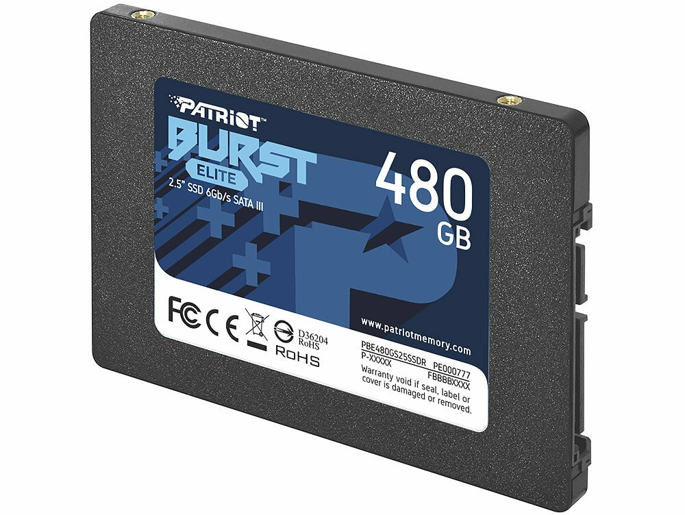 DYSK SSD PATRIOT BURST ELITE 480GB 2,5 SATA III - Długi czas pracy pamięć Quad Level Cell trwałość do 2 milionów godzin