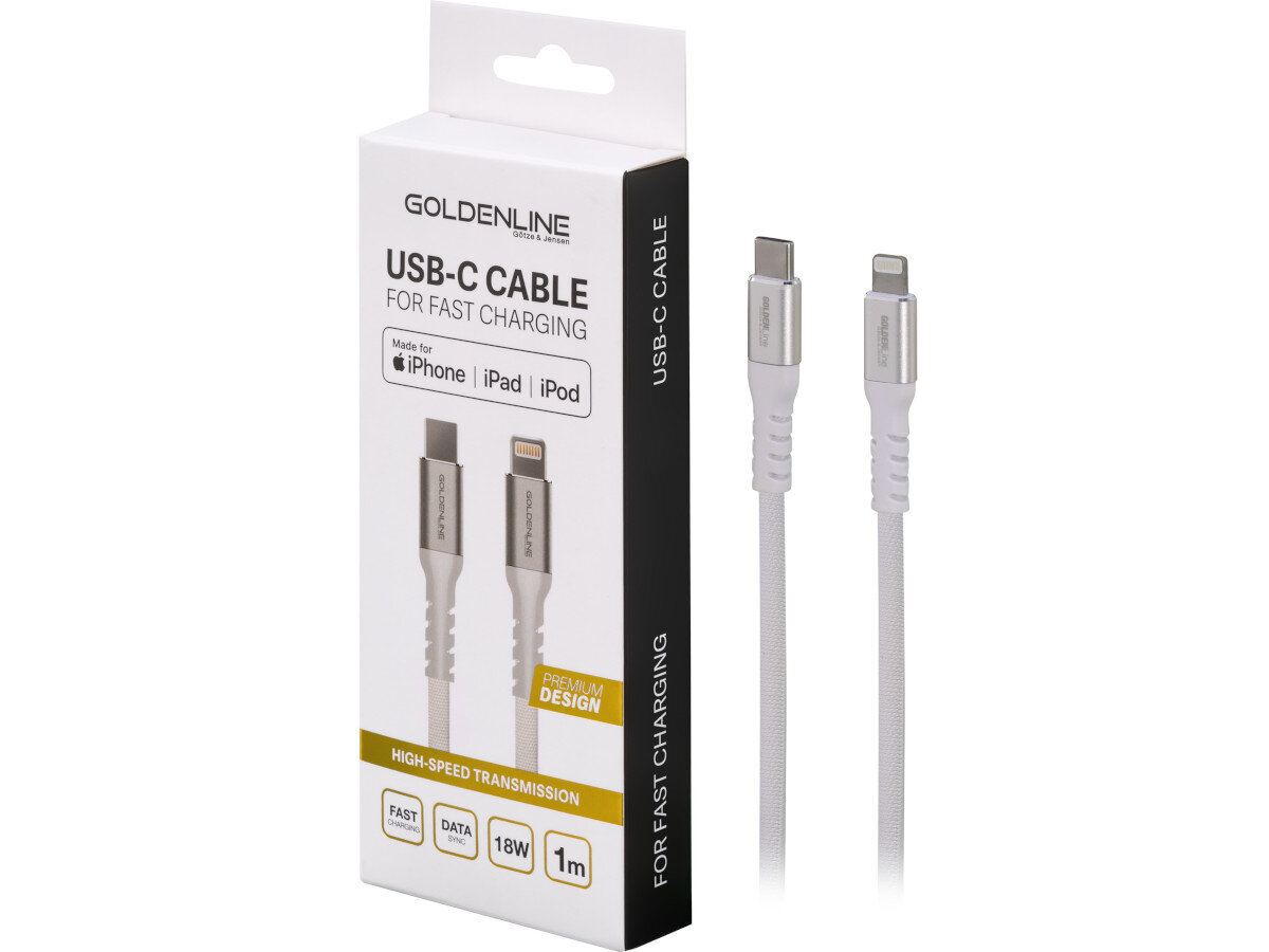 Kabel USB Typ C - Lighting GÖTZE & JENSEN Golden Line 1 m opakowanie