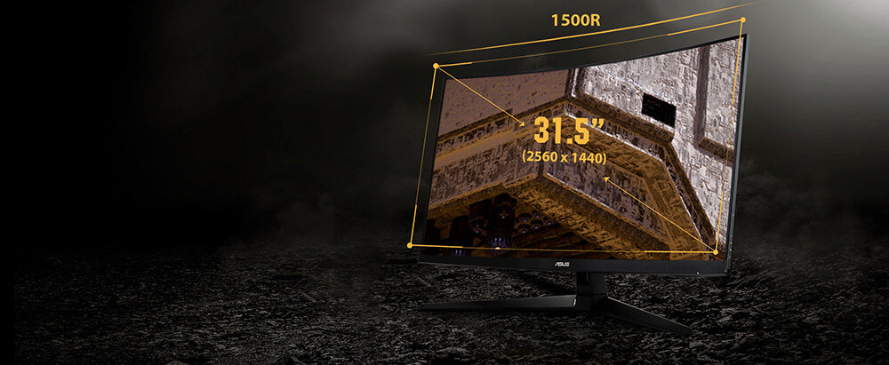 Monitor ASUS TUF Gaming VG32VQ1BR Ekran 32-calowy z immersyjnym zakrzywieniem