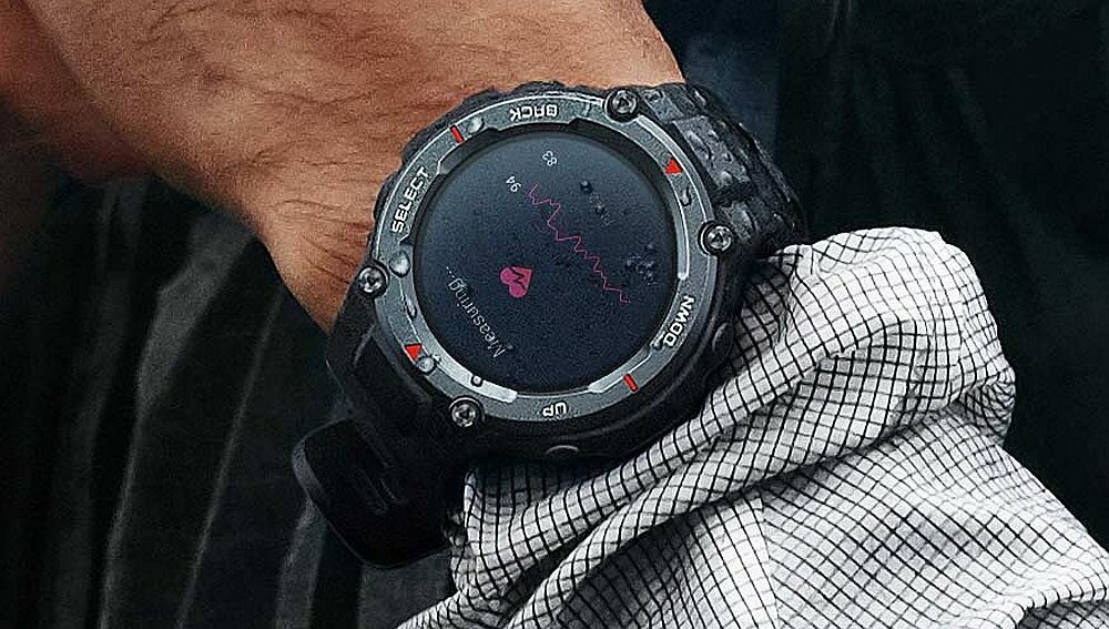 Smartwatch AMAZFIT T-Rex Pro serce
