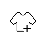 Symbol reprezentujący dorzucanie ubrań
