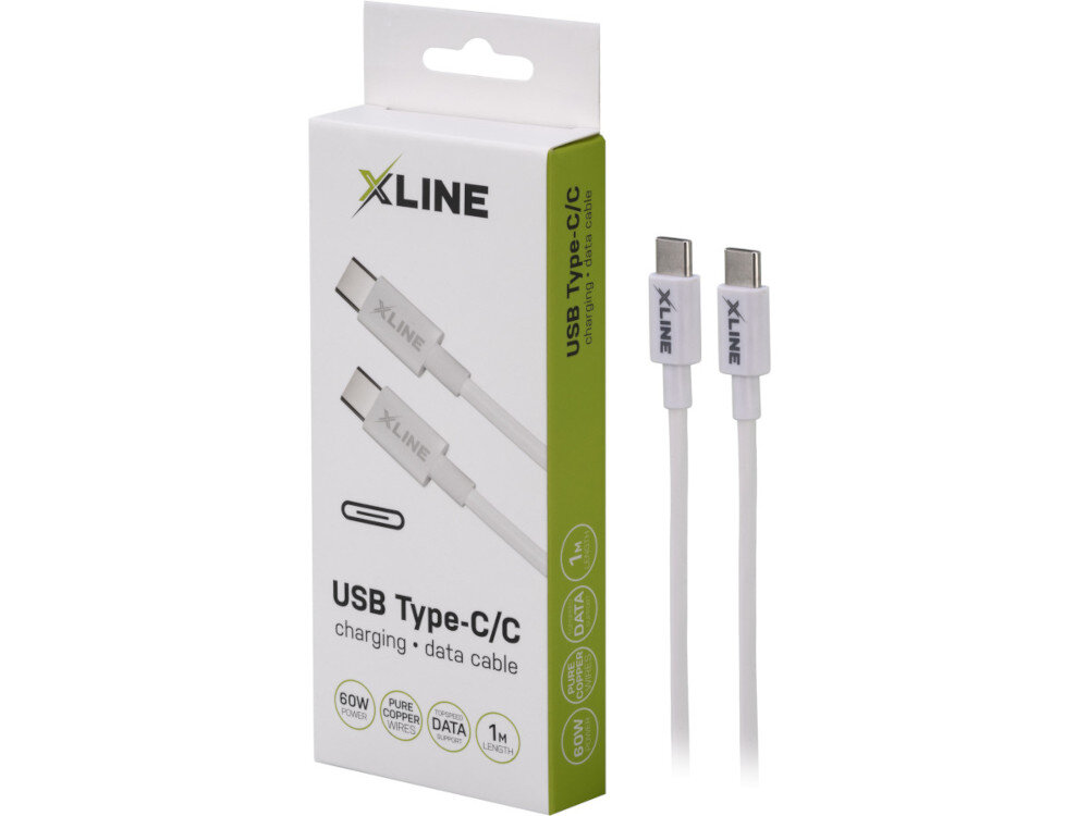 Kabel USB Typ C - USB Typ C XLINE 60W 1 m Czarny wyglad