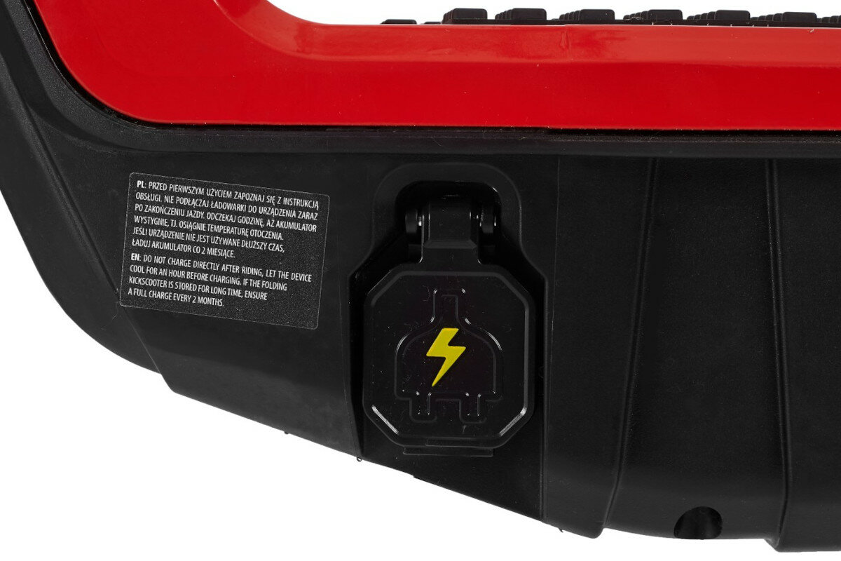Hulajnoga elektryczna RIDER RS Sport Czarno-czerwony bateria akumulator pojemnosc zasieg