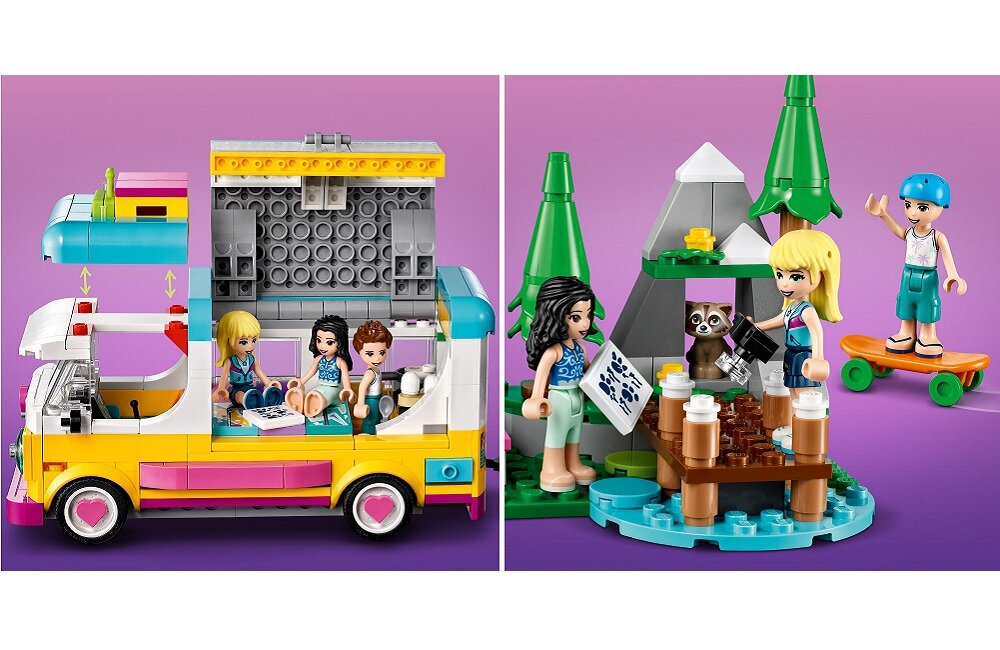 LEGO Friends Leśny mikrobus kempingowy i żaglówka 41681 Niekończące się pokłady pomysłów na kreatywną zabawę
