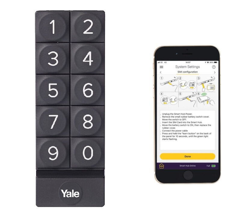Klawiatura numeryczna YALE Smart Keypad 05 301000 BL aplikacja Yale Access do 256 kodów dostępu